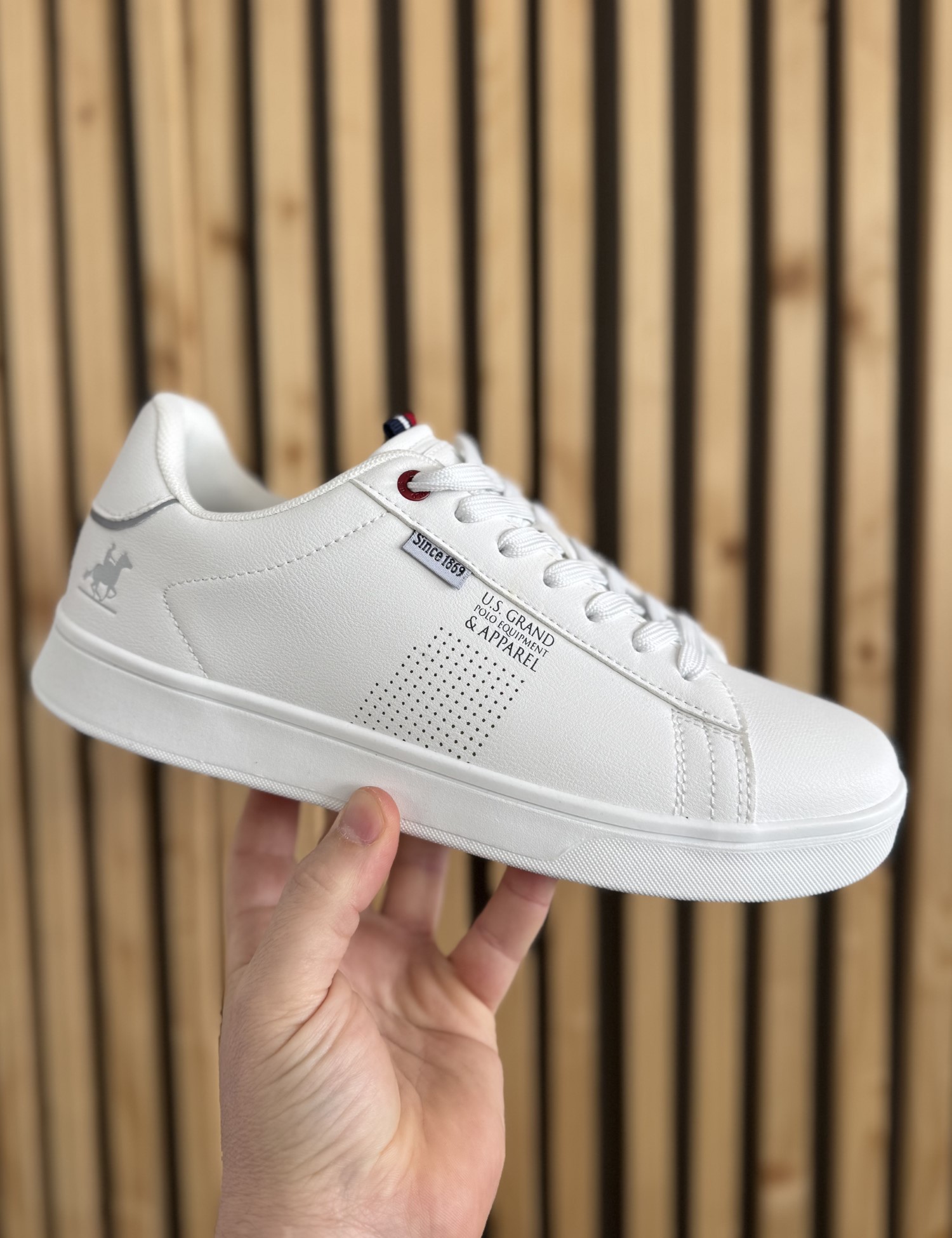 US GRAND POLO ανδρικά λευκά casual sneakers GPM23220